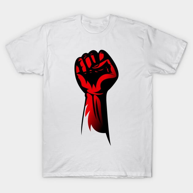 Red Hand T-Shirt by Whatastory